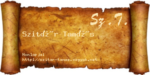 Szitár Tamás névjegykártya